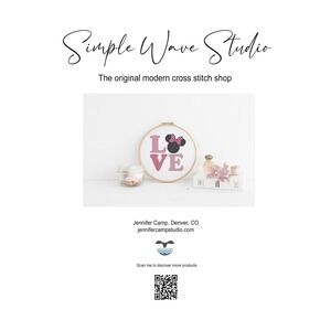 Minnie Mouse Love Counted Cross Stitch Pattern‎ KIT